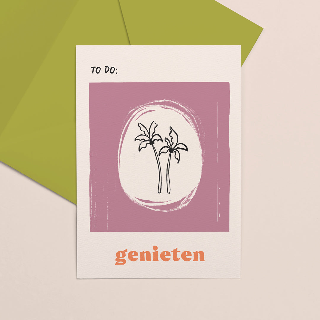 Genieten | Ansichtkaart