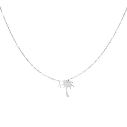 Palmboom ketting | Zilver